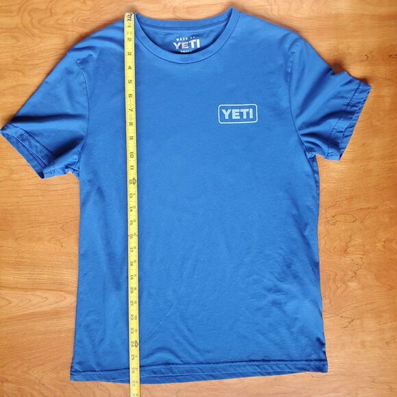 YETI Shirt Size S Blue Austin Texas Built for the Wild Camping Hiking Gym Casual - Picture 9 of 11